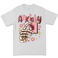 Dove Grey anxiety skeleton hand Premium Tee - MaliasSmallBusiness