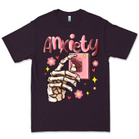 Plum anxiety skeleton hand Premium Tee - MaliasSmallBusiness