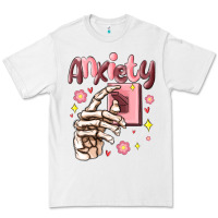 White anxiety skeleton hand Premium Tee - MaliasSmallBusiness