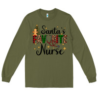 Army Green santa's favorite nurse Long Sleeve Tee - AdoDesignShop