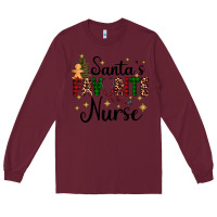 Burgundy santa's favorite nurse Long Sleeve Tee - AdoDesignShop