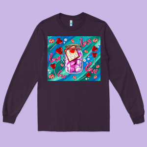 Sugar With Love Long Sleeve Tee Designed By Adodesignshop