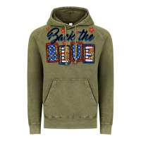 Vintage Olive Back the blue Vintage Hoodie - Neo Western