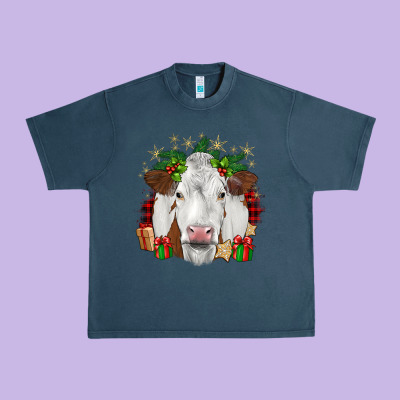 Christmas Simmental Urban Heavy Tee Designed By Jahusdesignshop