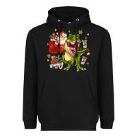 Black Christmas dinosaur Heavyweight Hoodie - MaliasSmallBusiness