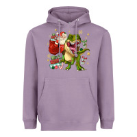 Lavender Christmas dinosaur Heavyweight Hoodie - MaliasSmallBusiness