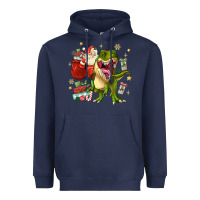 Navy Christmas dinosaur Heavyweight Hoodie - MaliasSmallBusiness