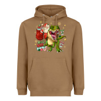 Toasted Coconut Christmas dinosaur Heavyweight Hoodie - MaliasSmallBusiness