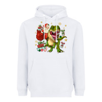 White Christmas dinosaur Heavyweight Hoodie - MaliasSmallBusiness