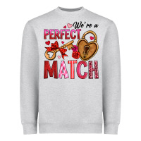 Heather Grey we're a perfect match Heavyweight Sweatshirt - OliviaCreatesArt