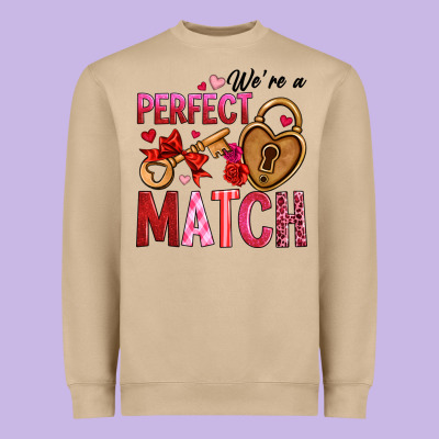 We're A Perfect Match Heavyweight Sweatshirt Designed By Oliviacreatesart