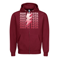 Burgundy mom of both girls Zipper Hoodie - MaliasSmallBusiness