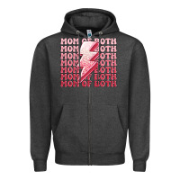 Charcoal Heather mom of both girls Zipper Hoodie - MaliasSmallBusiness