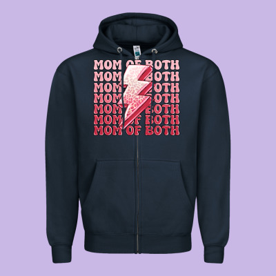 Mom Of Both Girls Zipper Hoodie Designed By Maliassmallbusiness