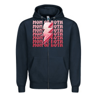 Navy mom of both girls Zipper Hoodie - MaliasSmallBusiness