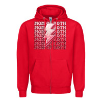 Red mom of both girls Zipper Hoodie - MaliasSmallBusiness