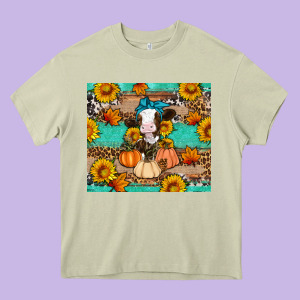 Cow Fall Pumpkin Heavy Core Tee Designed By Artiststas