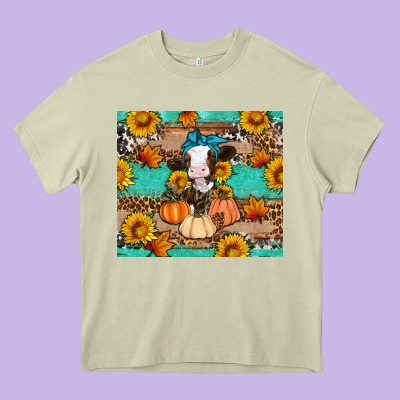 Cow Fall Pumpkin Heavy Core Tee Designed By Artiststas