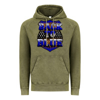 Vintage Olive Back the blue Vintage Hoodie - Neo Western