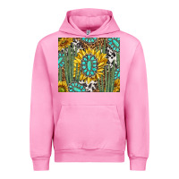 Fuchsia Pink western cactus with sunflowers and turquoise tumbler tbs Urban Hoodie - TumblerDesignByShophia