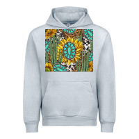 Heather Grey western cactus with sunflowers and turquoise tumbler tbs Urban Hoodie - TumblerDesignByShophia