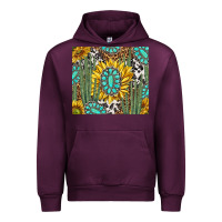 Mauve Wine western cactus with sunflowers and turquoise tumbler tbs Urban Hoodie - TumblerDesignByShophia