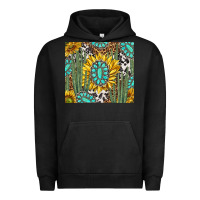 Pigment Black western cactus with sunflowers and turquoise tumbler tbs Urban Hoodie - TumblerDesignByShophia