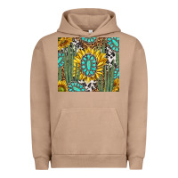 Pigment Burro western cactus with sunflowers and turquoise tumbler tbs Urban Hoodie - TumblerDesignByShophia