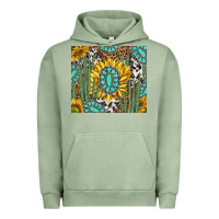 Pigment Oil Green western cactus with sunflowers and turquoise tumbler tbs Urban Hoodie - TumblerDesignByShophia