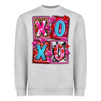 Heather Grey xoxo with roses and candies olivia Heavyweight Sweatshirt - OliviaCreatesArt