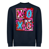 Navy xoxo with roses and candies olivia Heavyweight Sweatshirt - OliviaCreatesArt