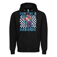 Black dont be a basshole Zipper Hoodie - MaliasSmallBusiness