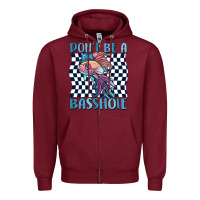 Burgundy dont be a basshole Zipper Hoodie - MaliasSmallBusiness