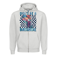 Dove Grey dont be a basshole Zipper Hoodie - MaliasSmallBusiness