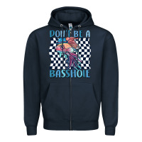 Navy dont be a basshole Zipper Hoodie - MaliasSmallBusiness