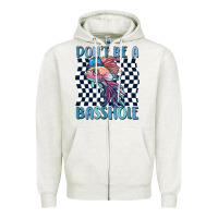 Oatmeal Heather dont be a basshole Zipper Hoodie - MaliasSmallBusiness