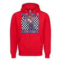 Red dont be a basshole Zipper Hoodie - MaliasSmallBusiness