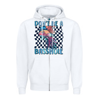 White dont be a basshole Zipper Hoodie - MaliasSmallBusiness
