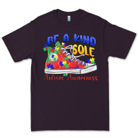 Plum be a kind sole autism awareness Premium Tee - MaliasSmallBusiness