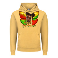 Vintage Mustard juneteenth butterfly black girl Vintage Hoodie - HRA Design Shop