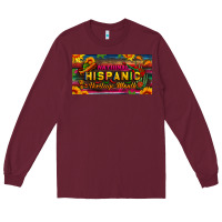 Burgundy national hispanic heritage month license plate Long Sleeve Tee - BundleAndBundleShop