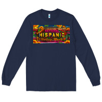 Navy national hispanic heritage month license plate Long Sleeve Tee - BundleAndBundleShop