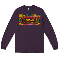 Plum national hispanic heritage month license plate Long Sleeve Tee - BundleAndBundleShop