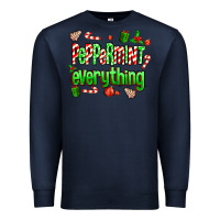 Navy Peppermint Everything Premium Sweatshirt - MaliasSmallBusiness