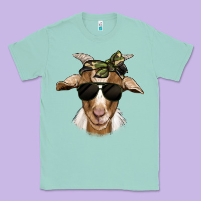 Camouflage Bandana Goat Classic Tee Designed By Jasminsmagicworld