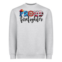 Heather Grey proud firefighter Heavyweight Sweatshirt - HRA Design Shop