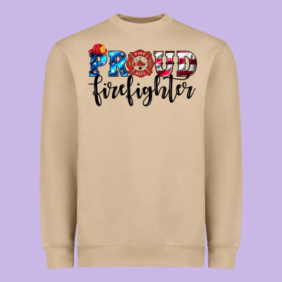 Proud Firefighter Heavyweight Sweatshirt Designed By Hra Design Shop
