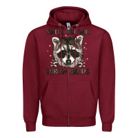 Burgundy sweet but will throw hands Zipper Hoodie - MaliasSmallBusiness