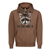 Chestnut sweet but will throw hands Zipper Hoodie - MaliasSmallBusiness