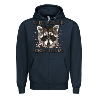 Navy sweet but will throw hands Zipper Hoodie - MaliasSmallBusiness